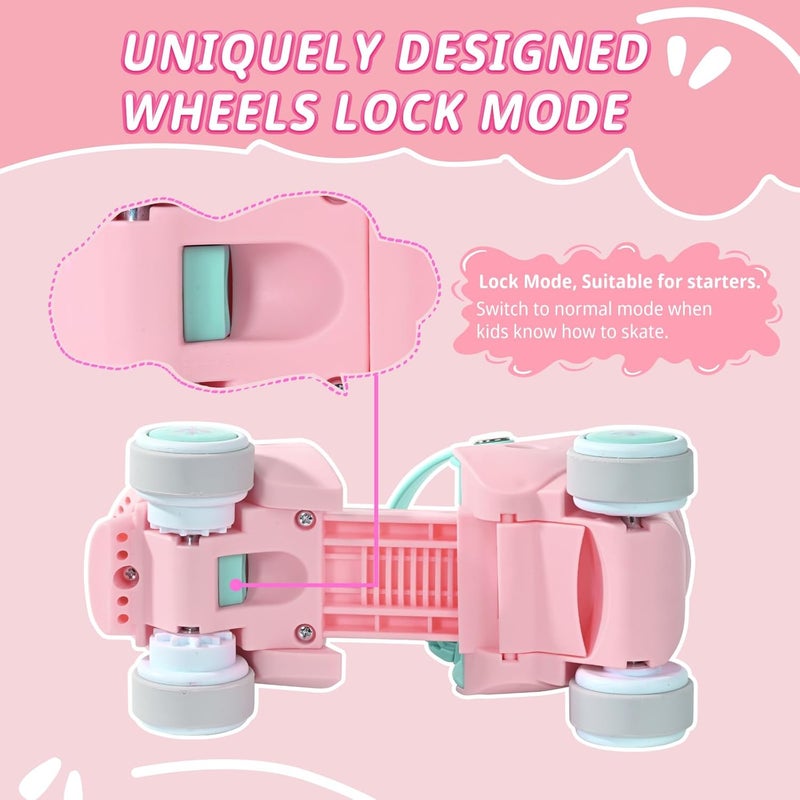 Mpoutik Kids Children's Adjustable Quad Roller Skates Wheels Lock Boys Girls Roller Skate for Beginners Toddlers Baby Age 2-6 Years Old - Image 2